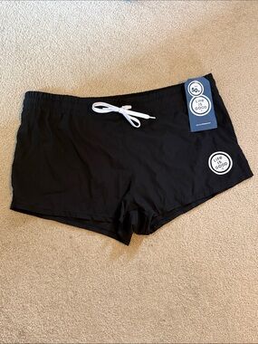 NWT Life is Good UPF 50+ Shorts Black Adj Elastic WB W/Tie Back Pocket Sz Large